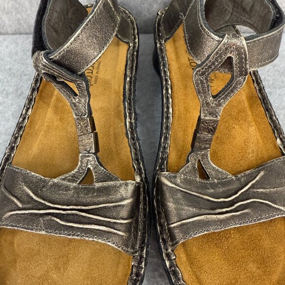Naot Womens 38 Cymbal Metal Leather Sandals Summer Bronze Strappy US 7 - 7.5 NEW - Picture 5 of 15